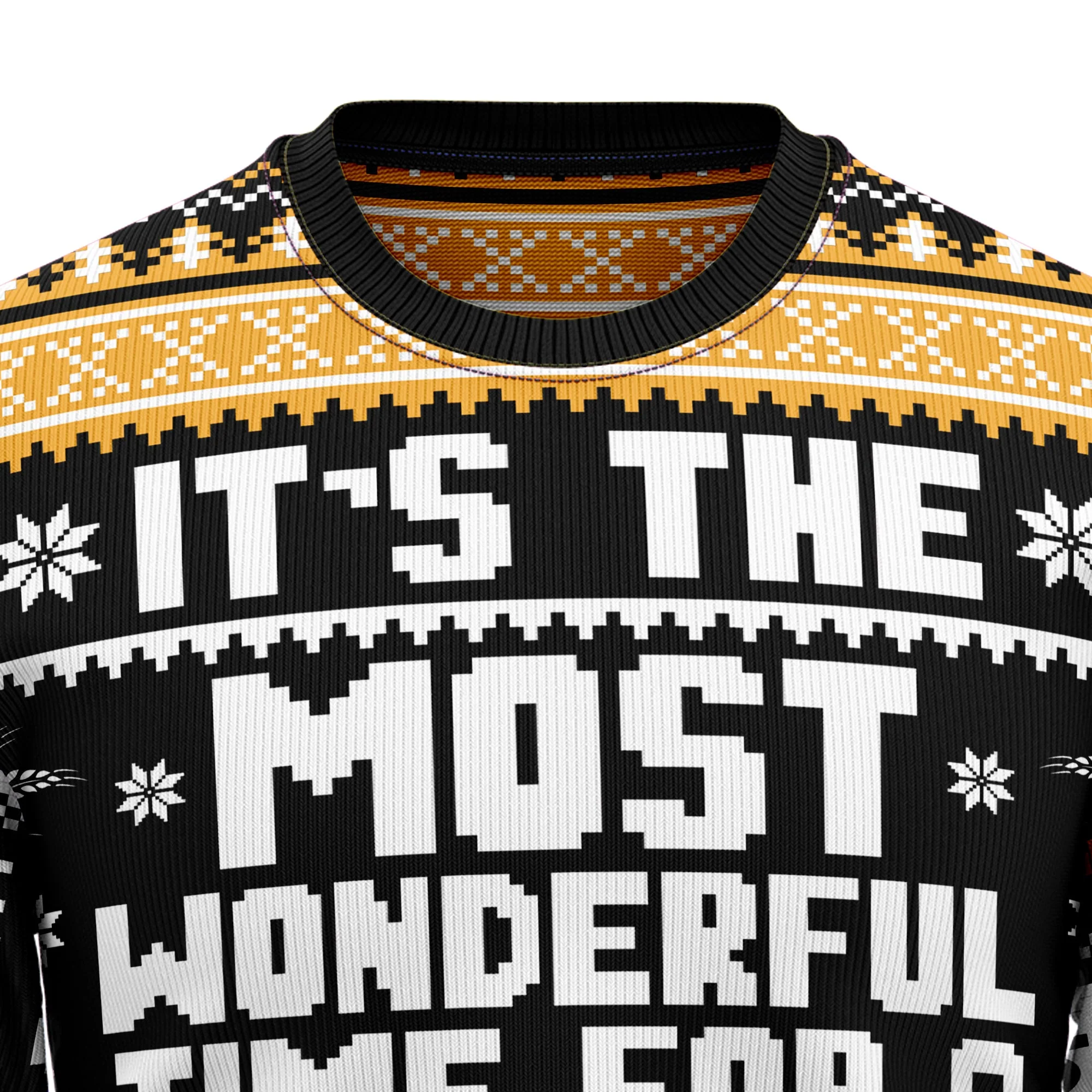 Wonderful Time For A Beer - Funny Ugly Christmas Sweater - Image 2