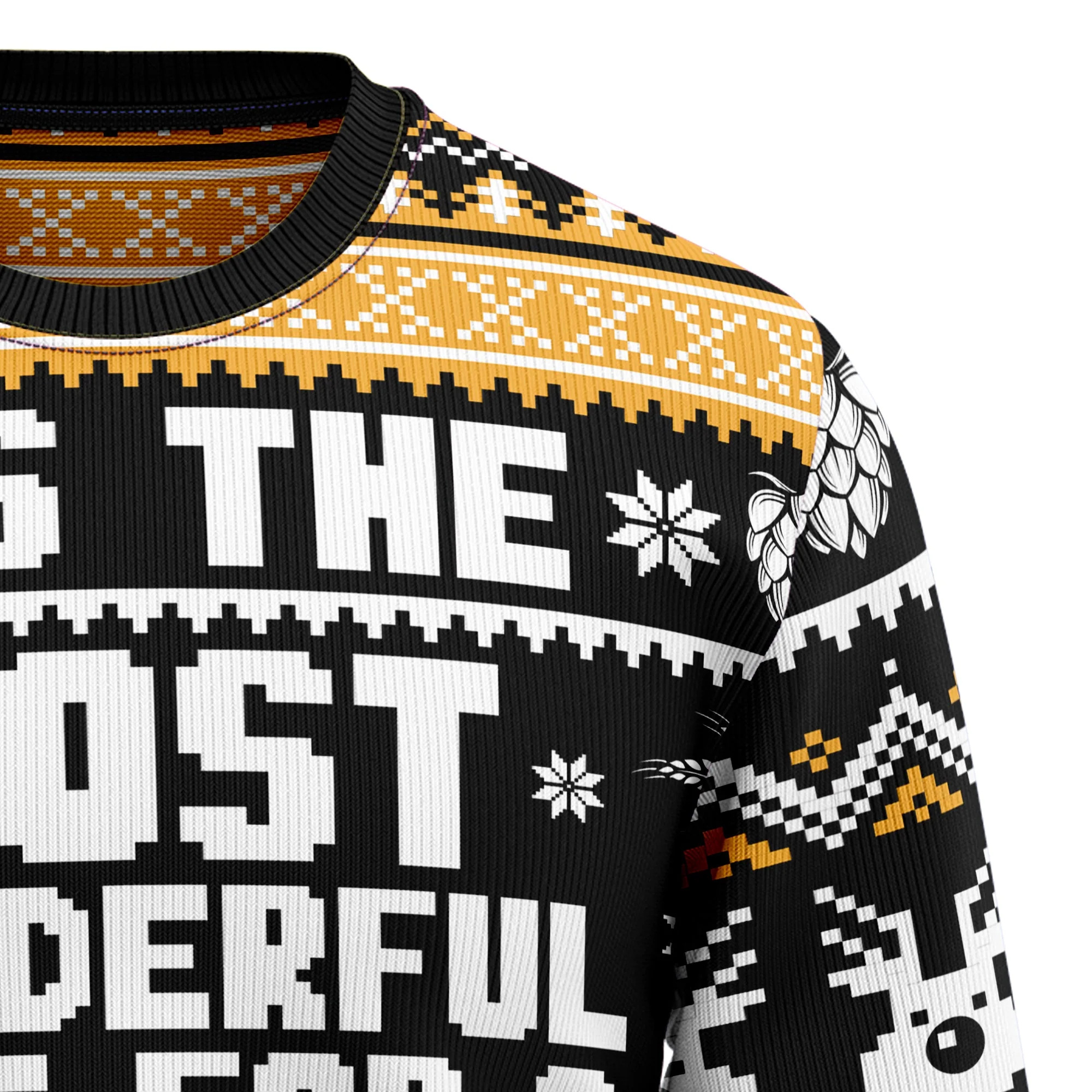 Wonderful Time For A Beer - Funny Ugly Christmas Sweater - Image 3