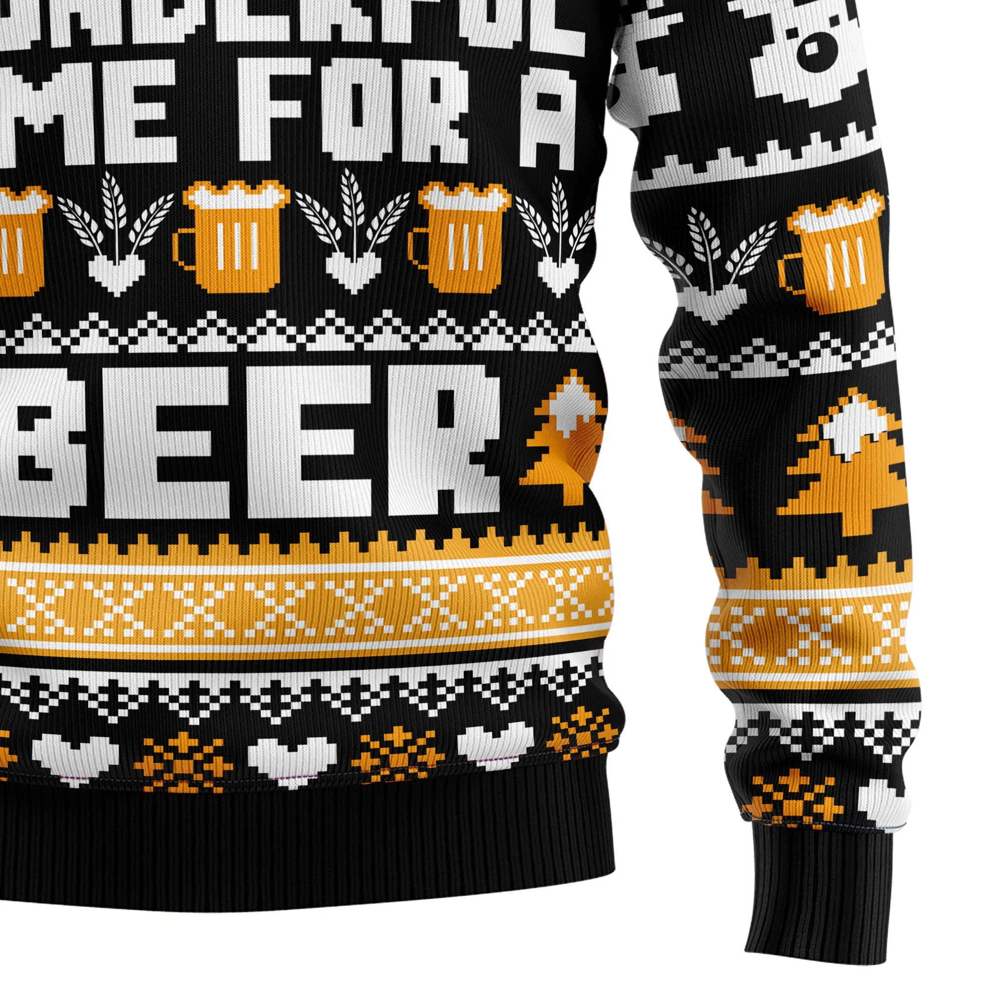 Wonderful Time For A Beer - Funny Ugly Christmas Sweater - Image 4