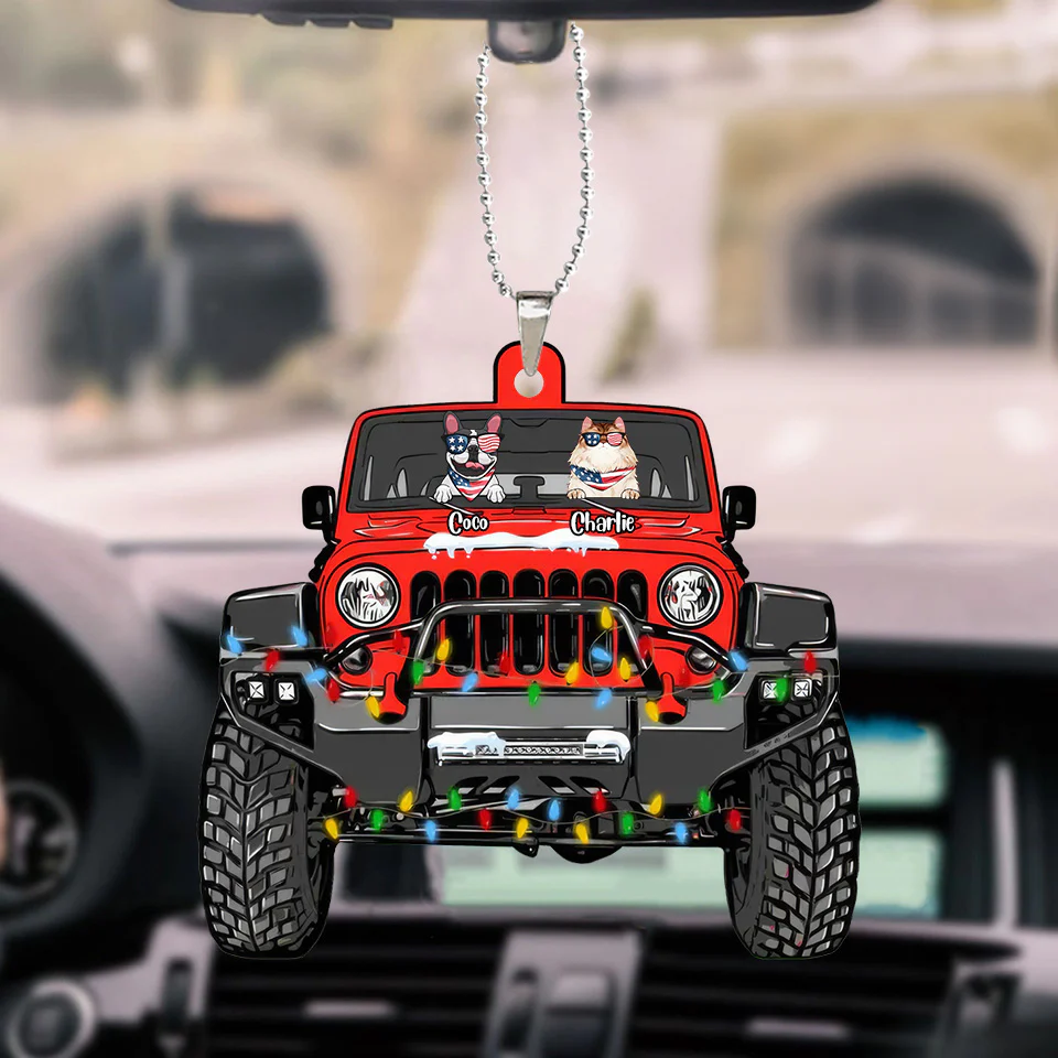 Woof Woof Meow Meow We're Driving A Car - Gift For Pet Lovers - Personalized Car Hanging Ornament - CL12 NA94 - Image 2