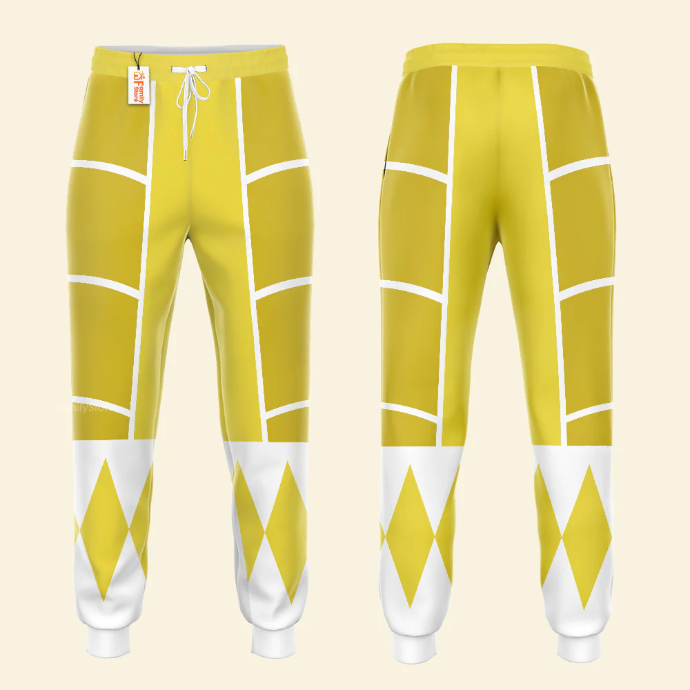 Yellow Mighty Morphin Power Ranger Cosplay C2 - Hoodie Set, Sweatshirt, Sweatpants PRHS94 - Image 9