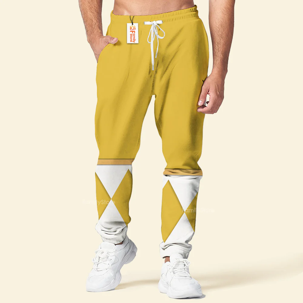 Yellow Ranger Dragon Shield Mighty Morphin Power Ranger- Hoodie Set, Sweatshirt, Sweatpants PRHS27 - Image 11