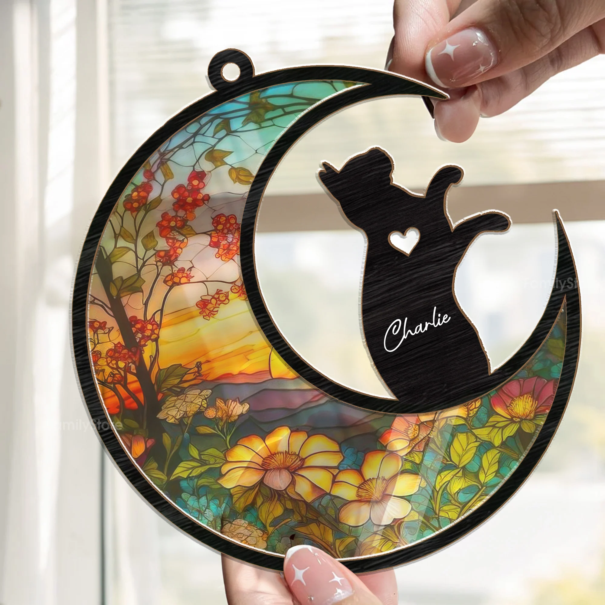 You Always In My Heart - Memorial Gift For Pet Lovers - Personalized Window Hanging Window Hanging Suncatcher Ornament - CLP05 NA94 - Image 2