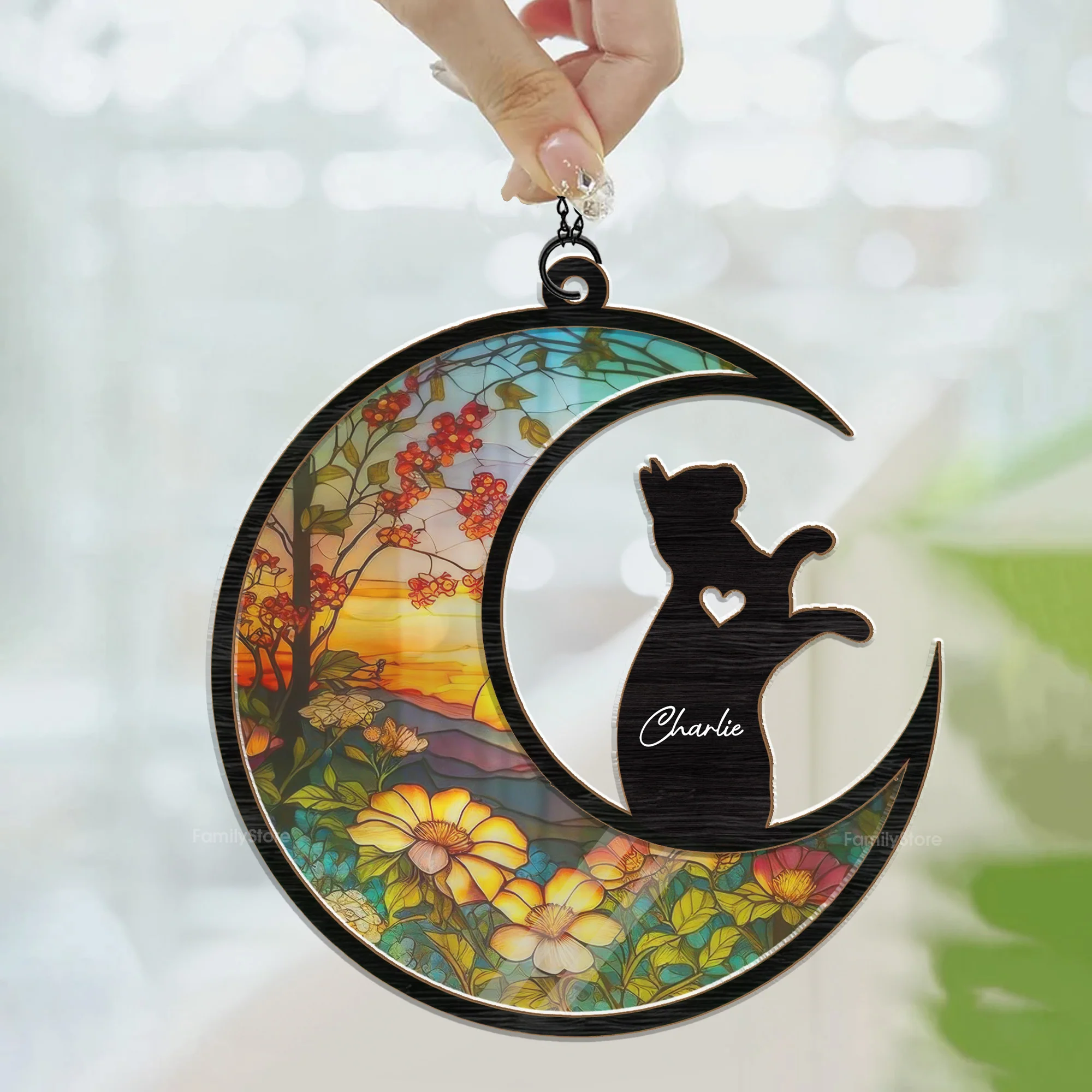 You Always In My Heart - Memorial Gift For Pet Lovers - Personalized Window Hanging Window Hanging Suncatcher Ornament - CLP05 NA94 - Image 3