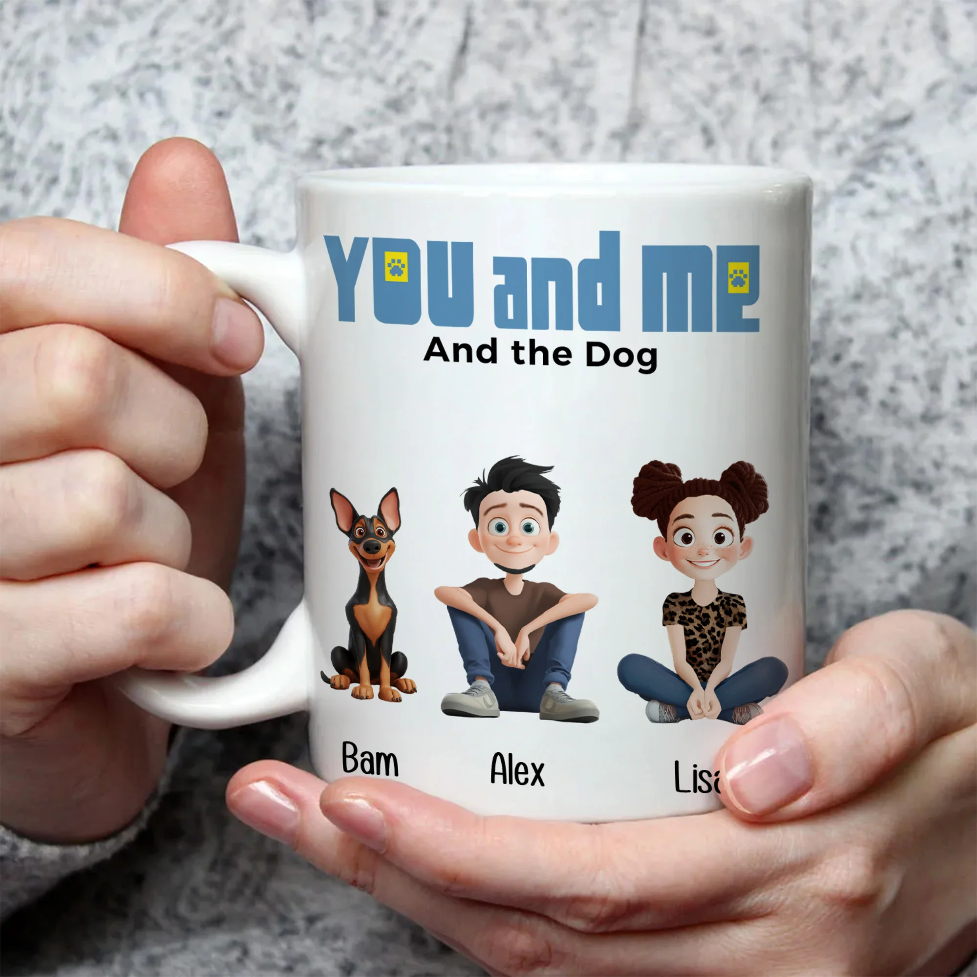 You And Me For Dog Parents Cartoon Pet - Personalized Mug - Gift for Pet Owners, Dog Lovers, Dog Dad, Dog Mom | CLP15 NH96 - Image 4