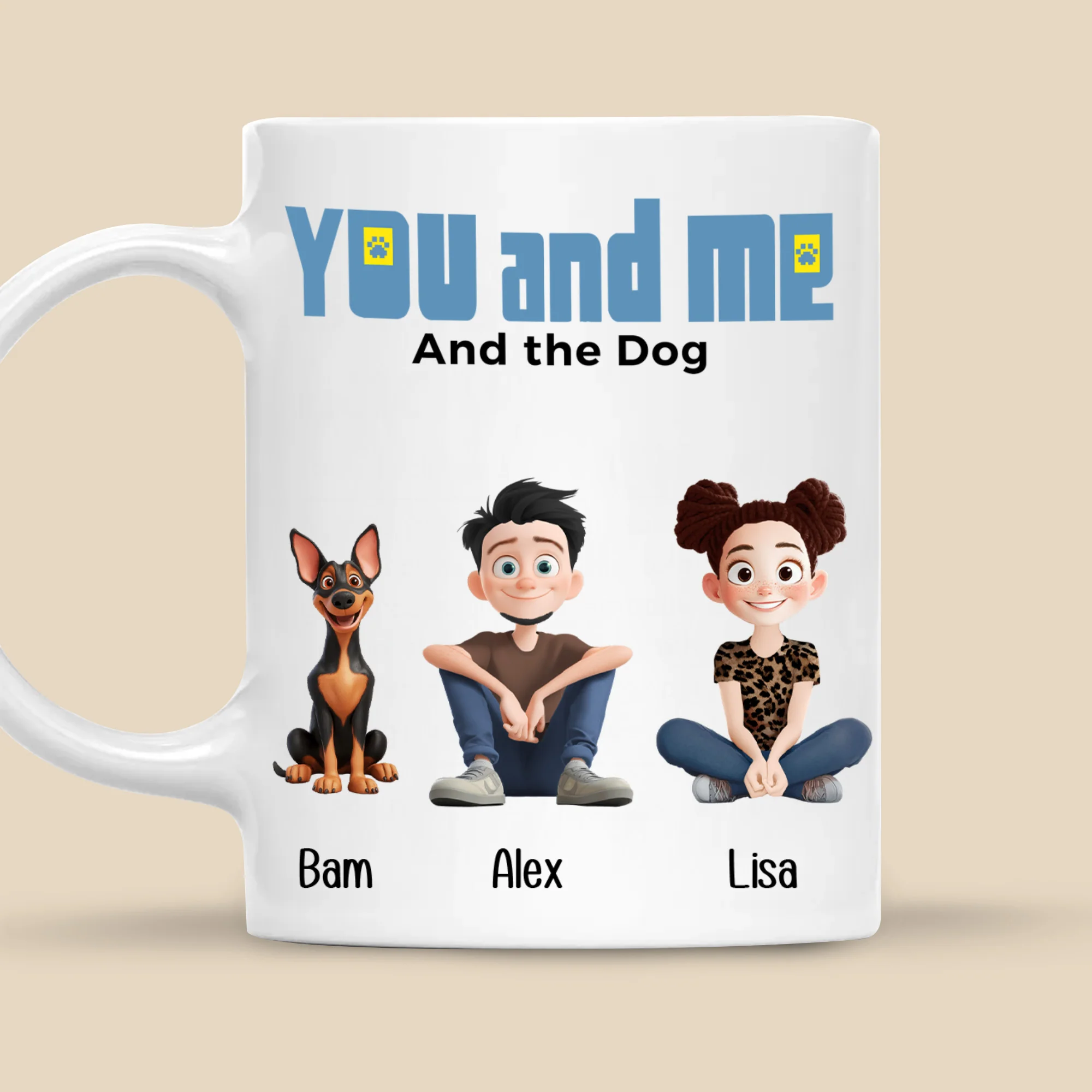 You And Me For Dog Parents Cartoon Pet - Personalized Mug - Gift for Pet Owners, Dog Lovers, Dog Dad, Dog Mom | CLP15 NH96 - Image 5
