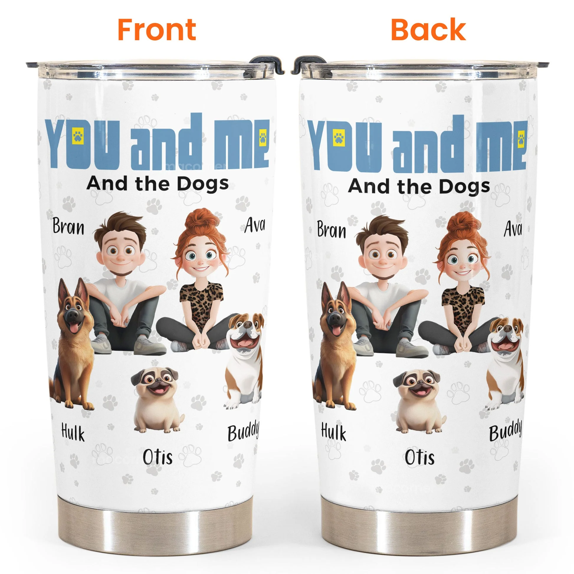 You And Me We Are Pet Parents Cartoon Pet - Personalized Tumbler Cup - Gift for Pet Owners, Pet Lovers, Dog Mom, Cat Mom | CLP15 NH96 - Image 6