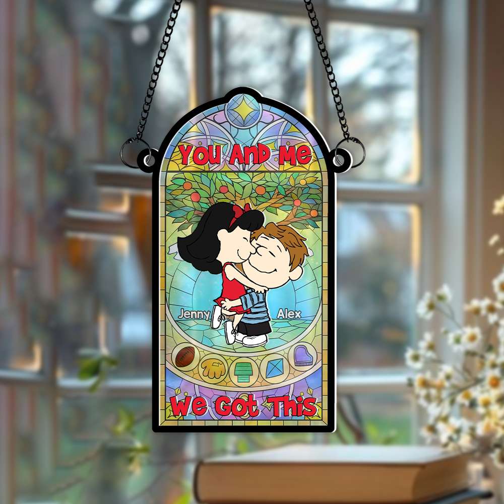You And Me We Got This Peanut - Personalized Window Hanging Suncatcher Ornament - Gift For Couple, Husband Wife | GR8 NH96 - Image 2