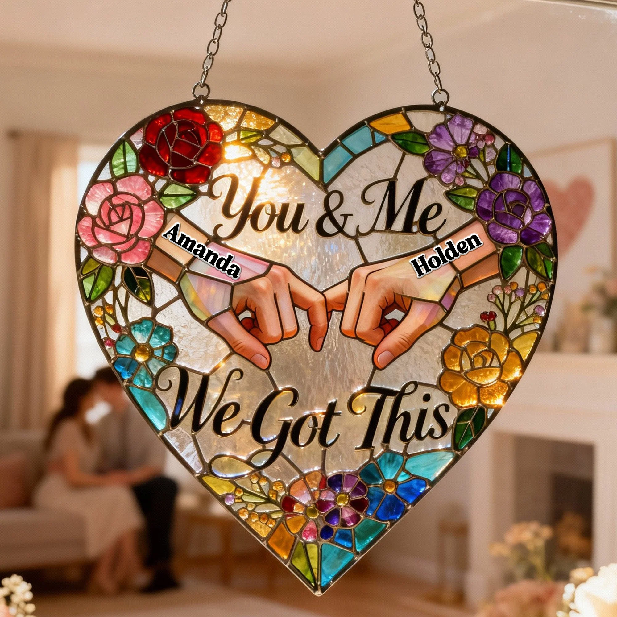You And Me We Got This - Personalized Window Hanging Suncatcher - Gift For Couples NL122 - Image 2