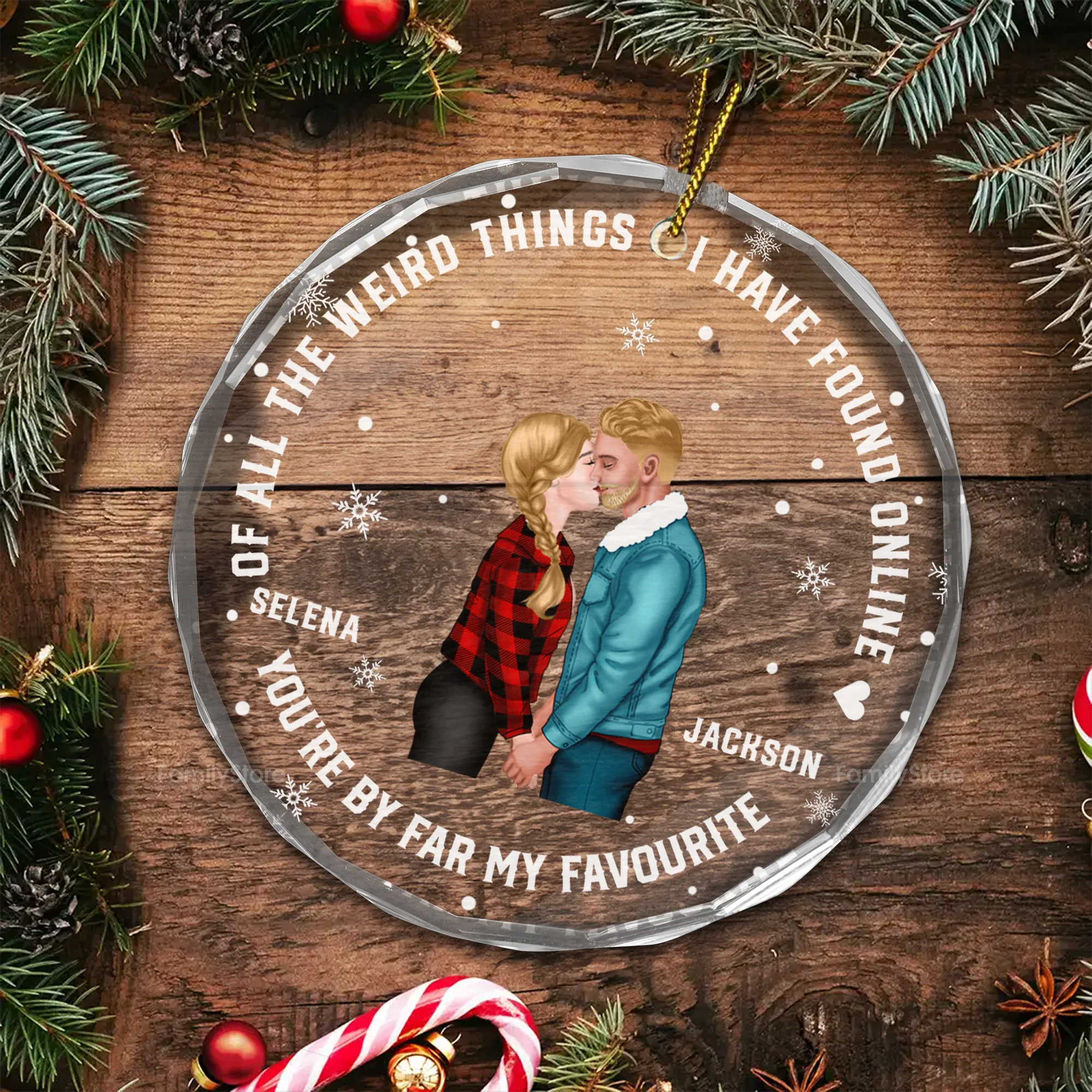 You Are By Far My Favorite - Gift for Couples, Wedding - Personalized Glass Ornament - CL30 NH96 - Image 2
