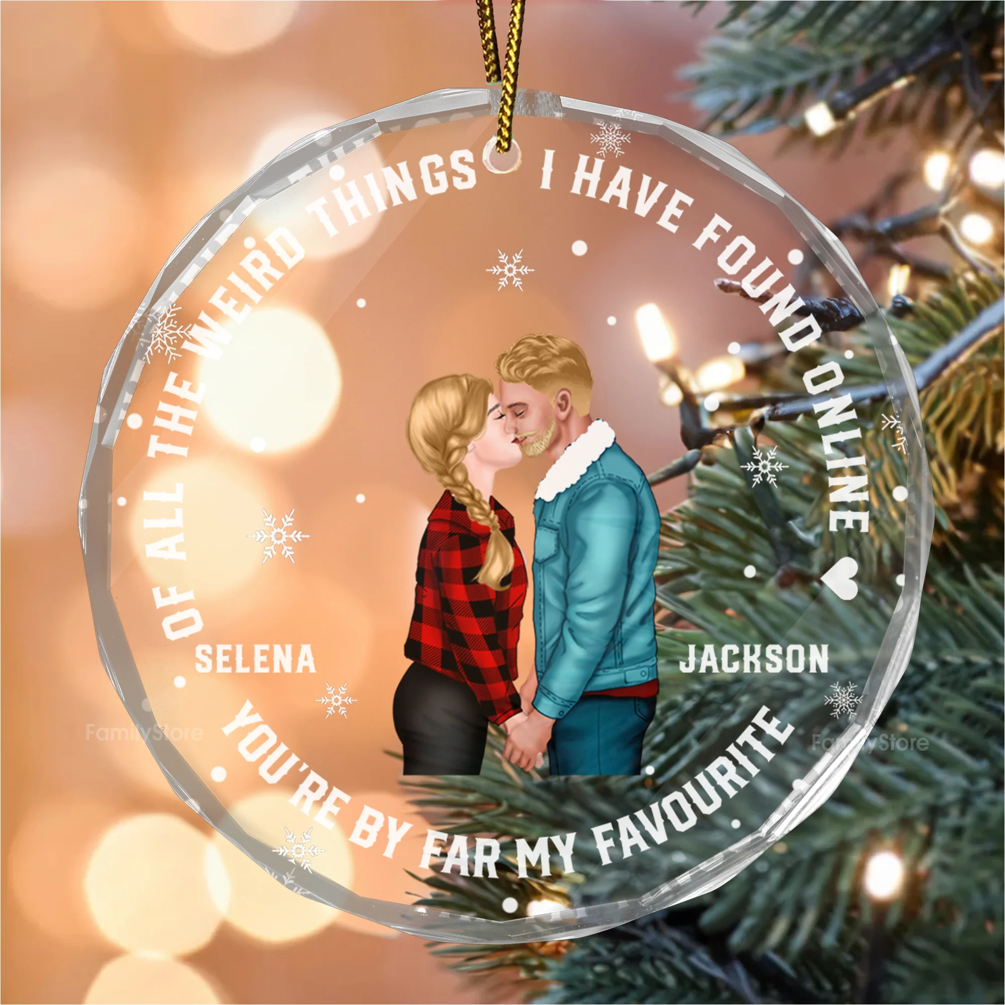 You Are By Far My Favorite - Gift for Couples, Wedding - Personalized Glass Ornament - CL30 NH96 - Image 3