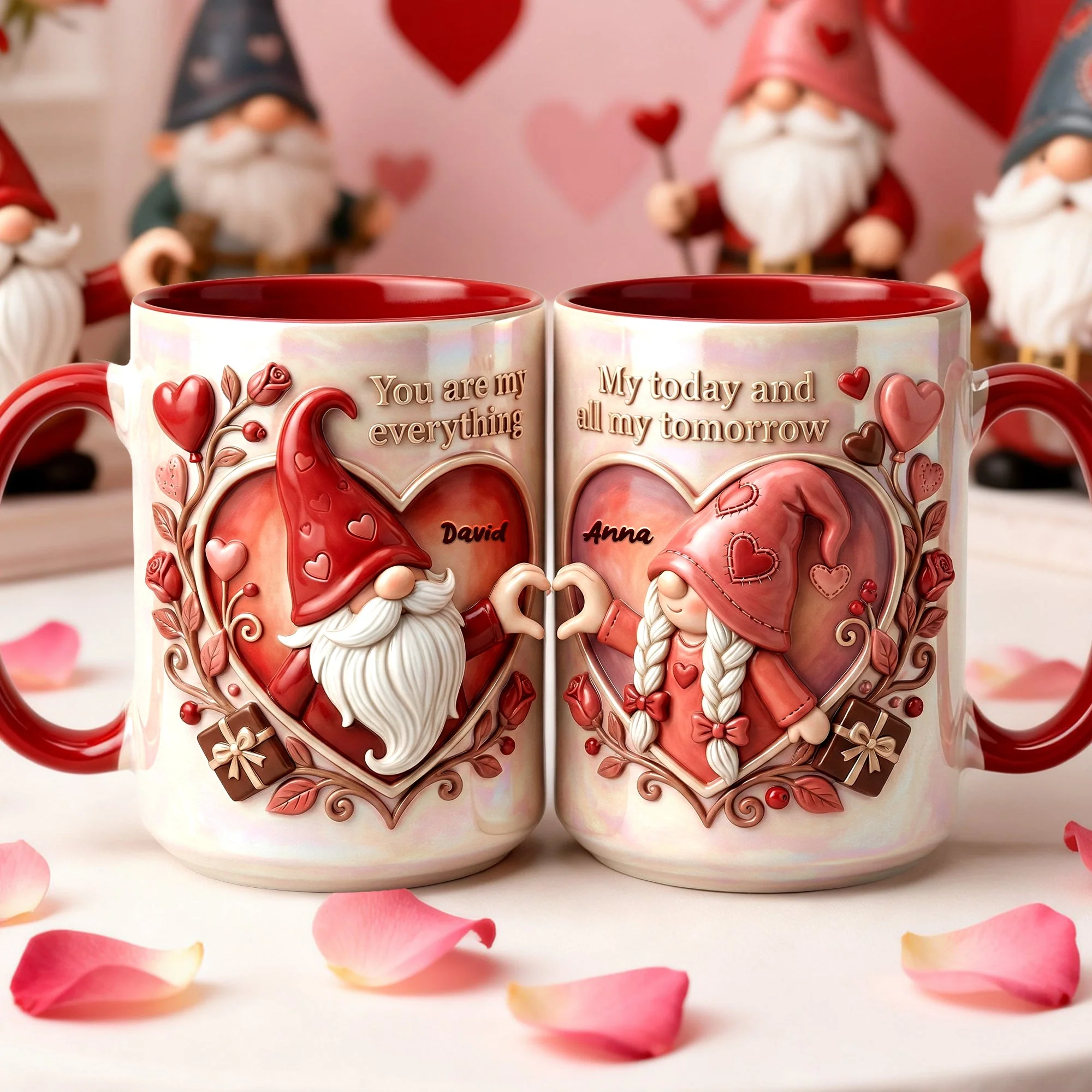 You Are My Everything - Personalized Accent Mug - Gift For Couple, Gnome Lovers HH01 - Image 3