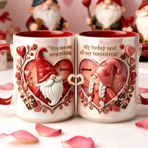 You Are My Everything - Personalized Accent Mug - Gift For Couple, Gnome Lovers HH01 - Image 4