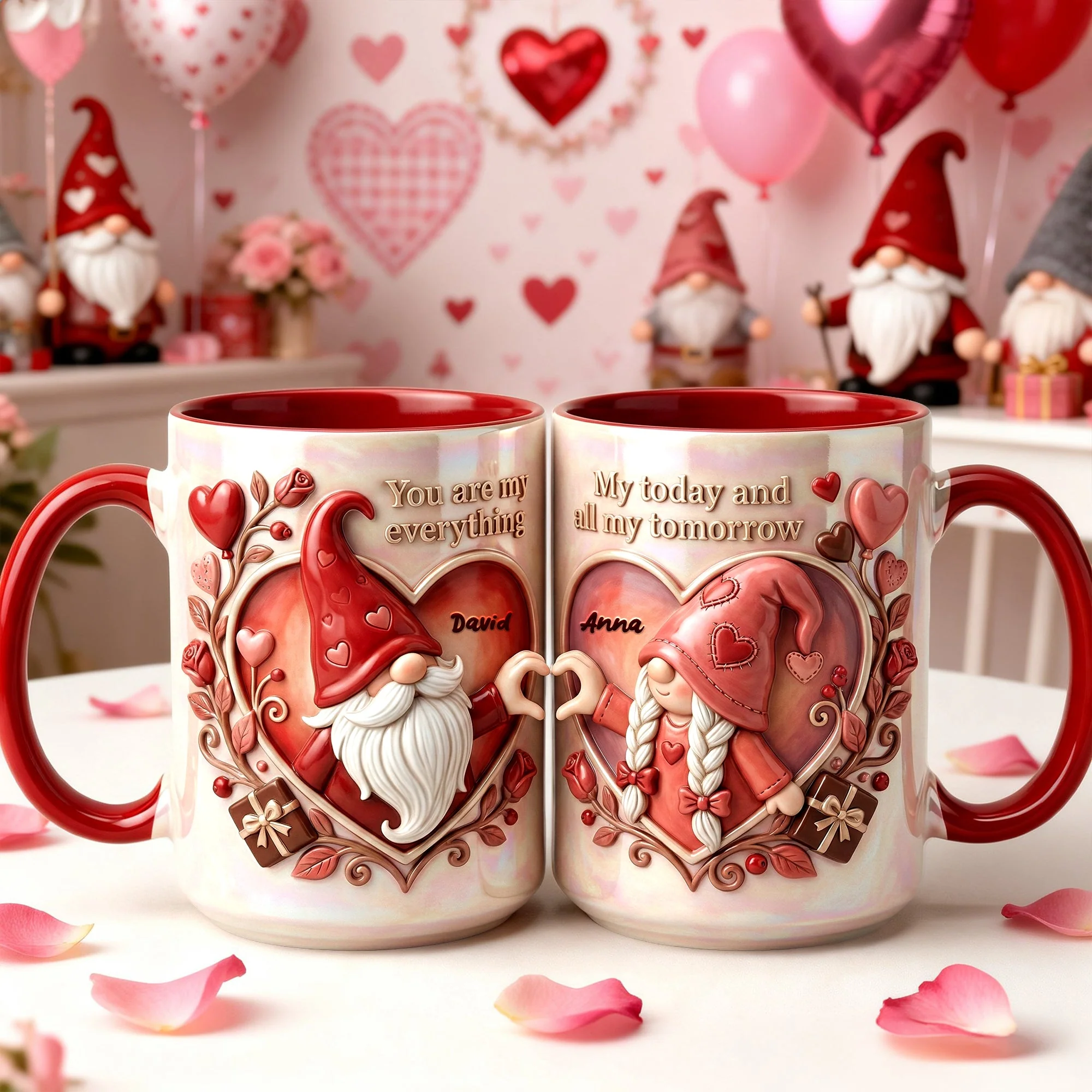 You Are My Everything - Personalized Accent Mug - Gift For Couple, Gnome Lovers HH01 - Image 5