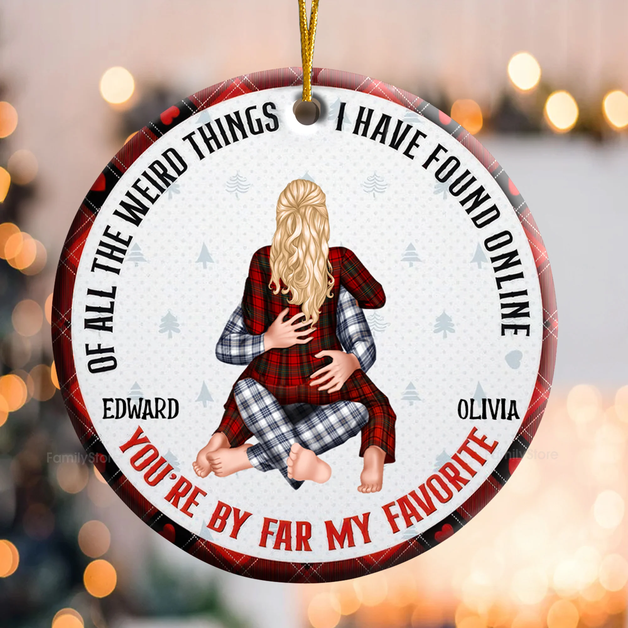 You Are My Favorite By Far - Gift for Couples - Personalized Ceramic Ornament - CL28 NH96 - Image 2