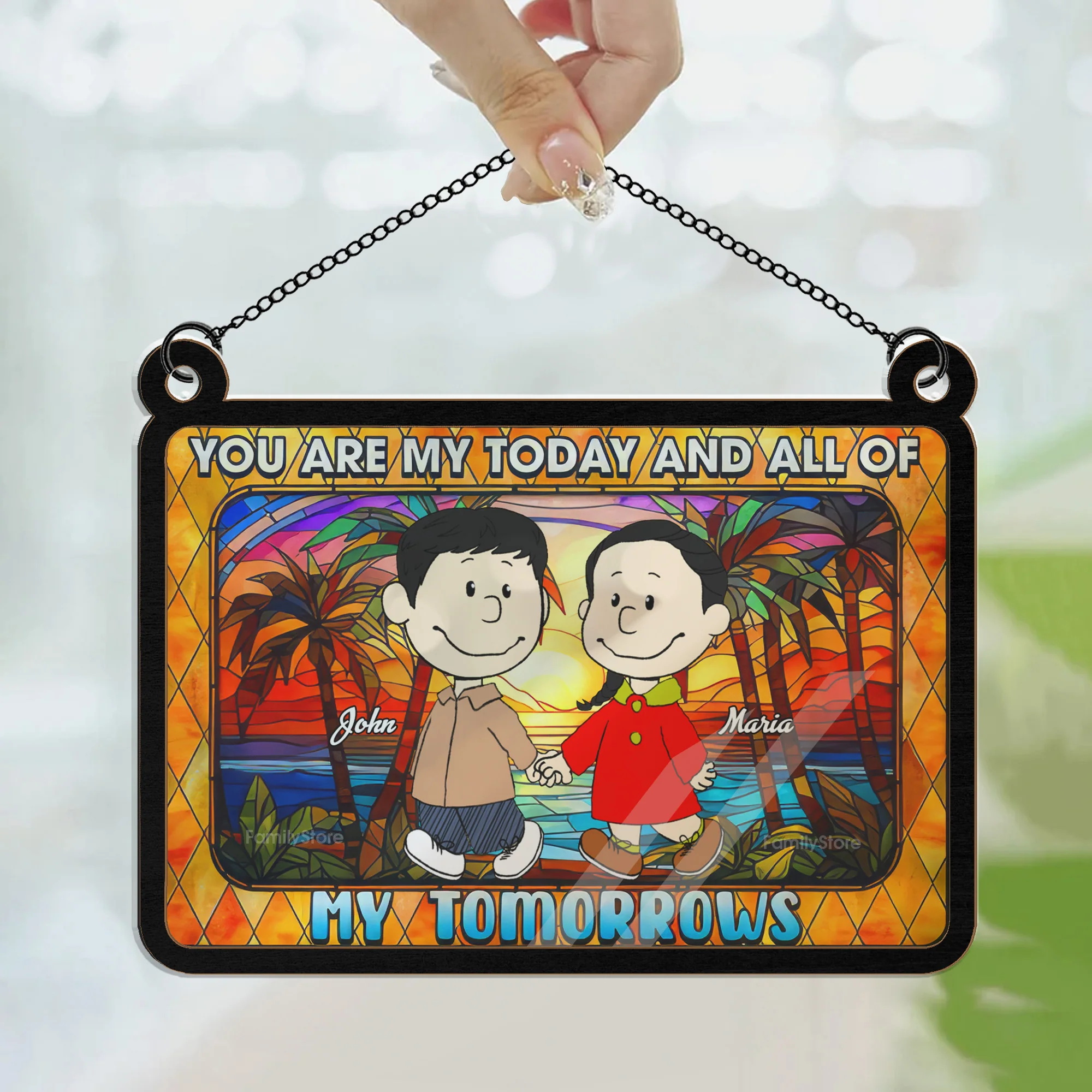You Are My Today And All Of My Tomorows Peanut - Personalized Window Hanging Suncatcher Ornament - Gift For Couple, Husband Wife | CL43 NH96 - Image 3