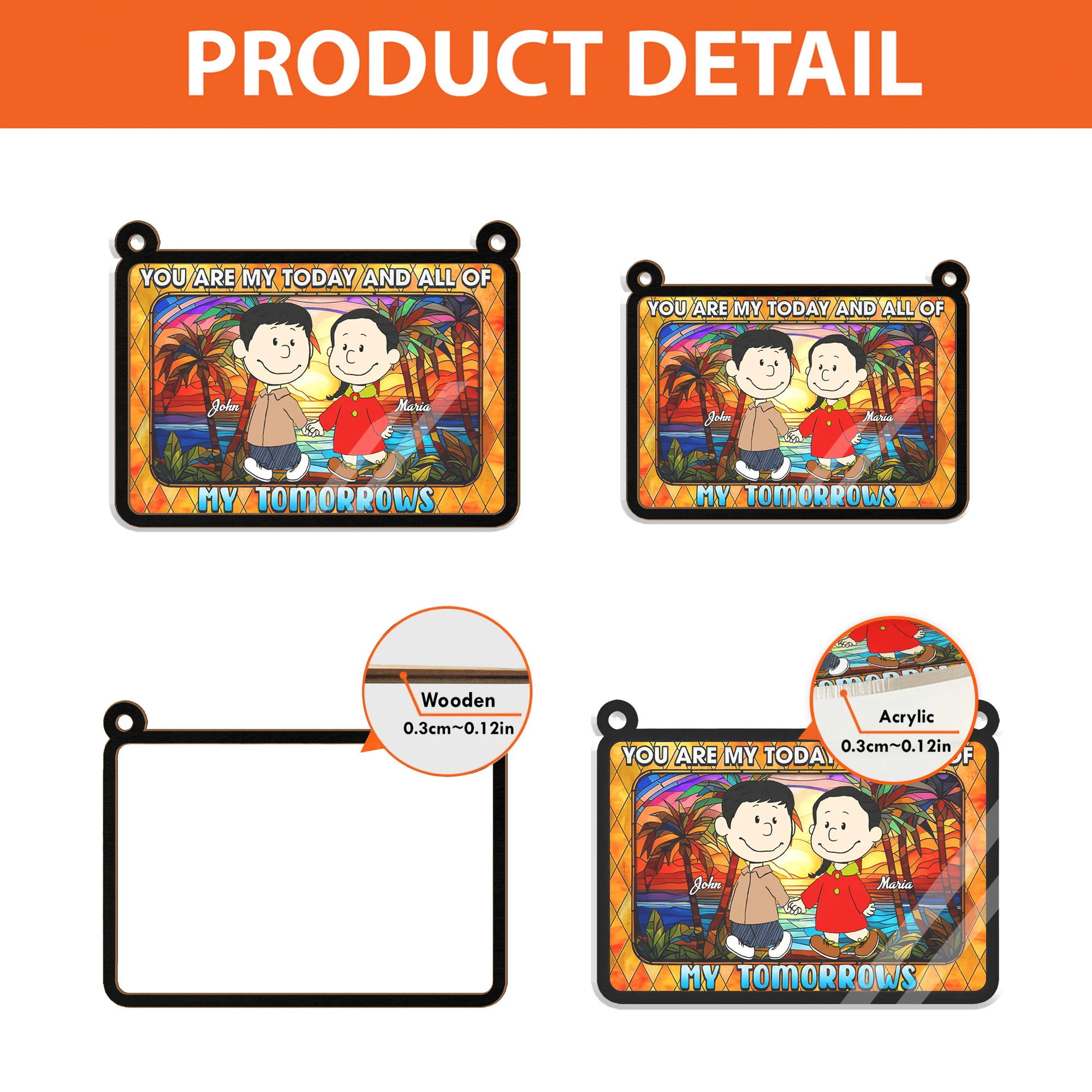 You Are My Today And All Of My Tomorows Peanut - Personalized Window Hanging Suncatcher Ornament - Gift For Couple, Husband Wife | CL43 NH96 - Image 4