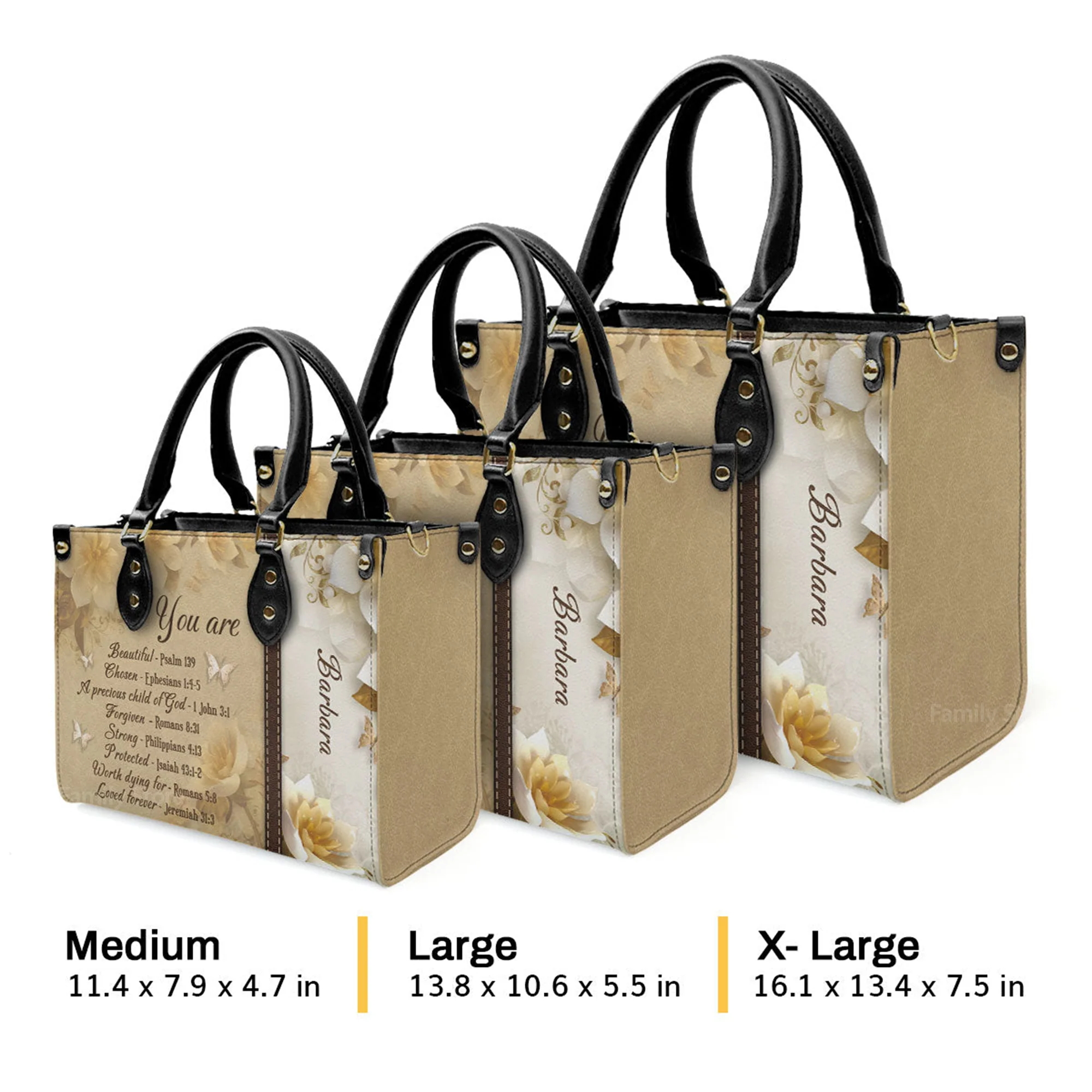 You Are Protected Beautiful Flower - Unique Personalized Leather Handbag - AT4081414 - Image 4