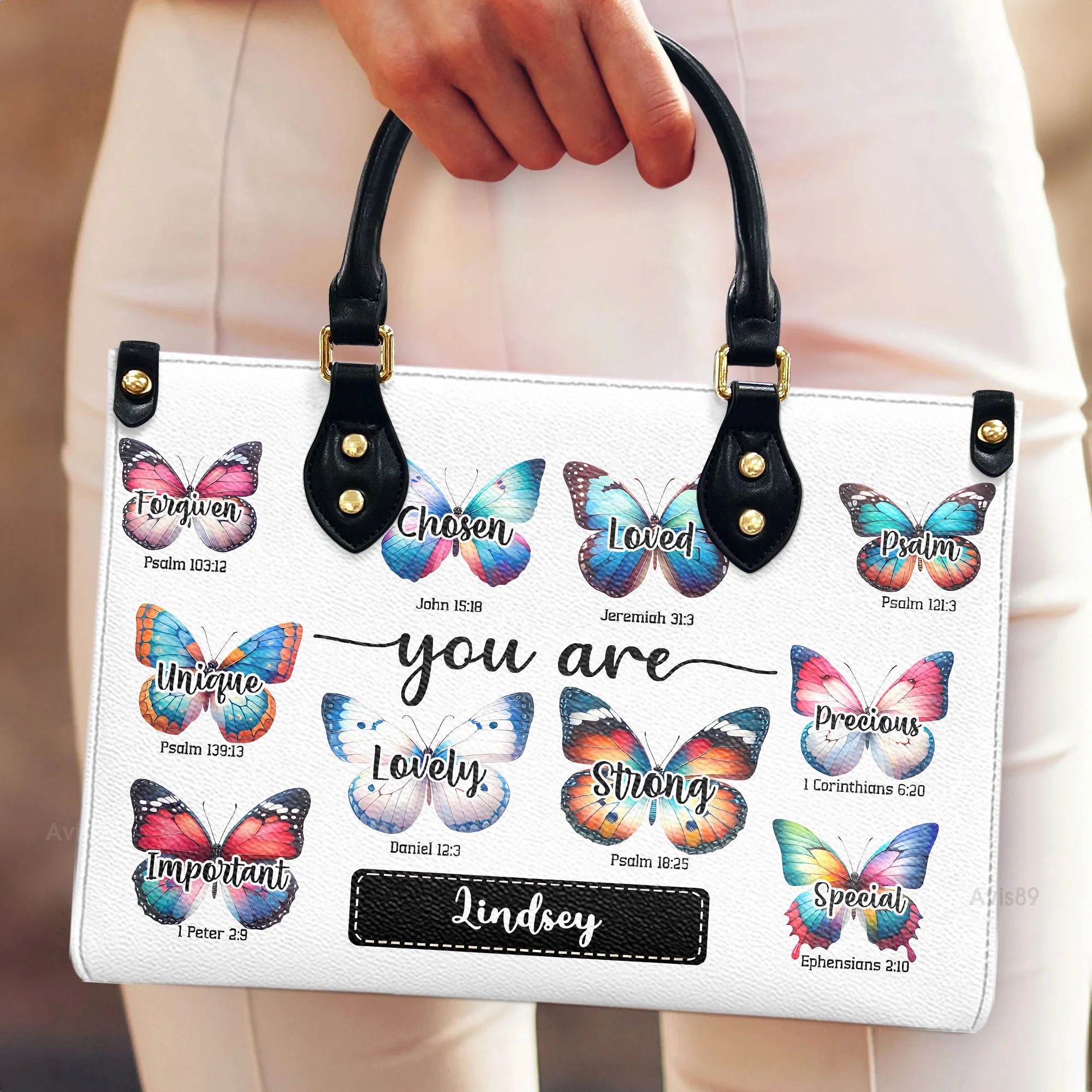 You Are - Scripture Gifts For Women Of God - Personalized Leather Handbag With Handle - AT4081240 - Image 4