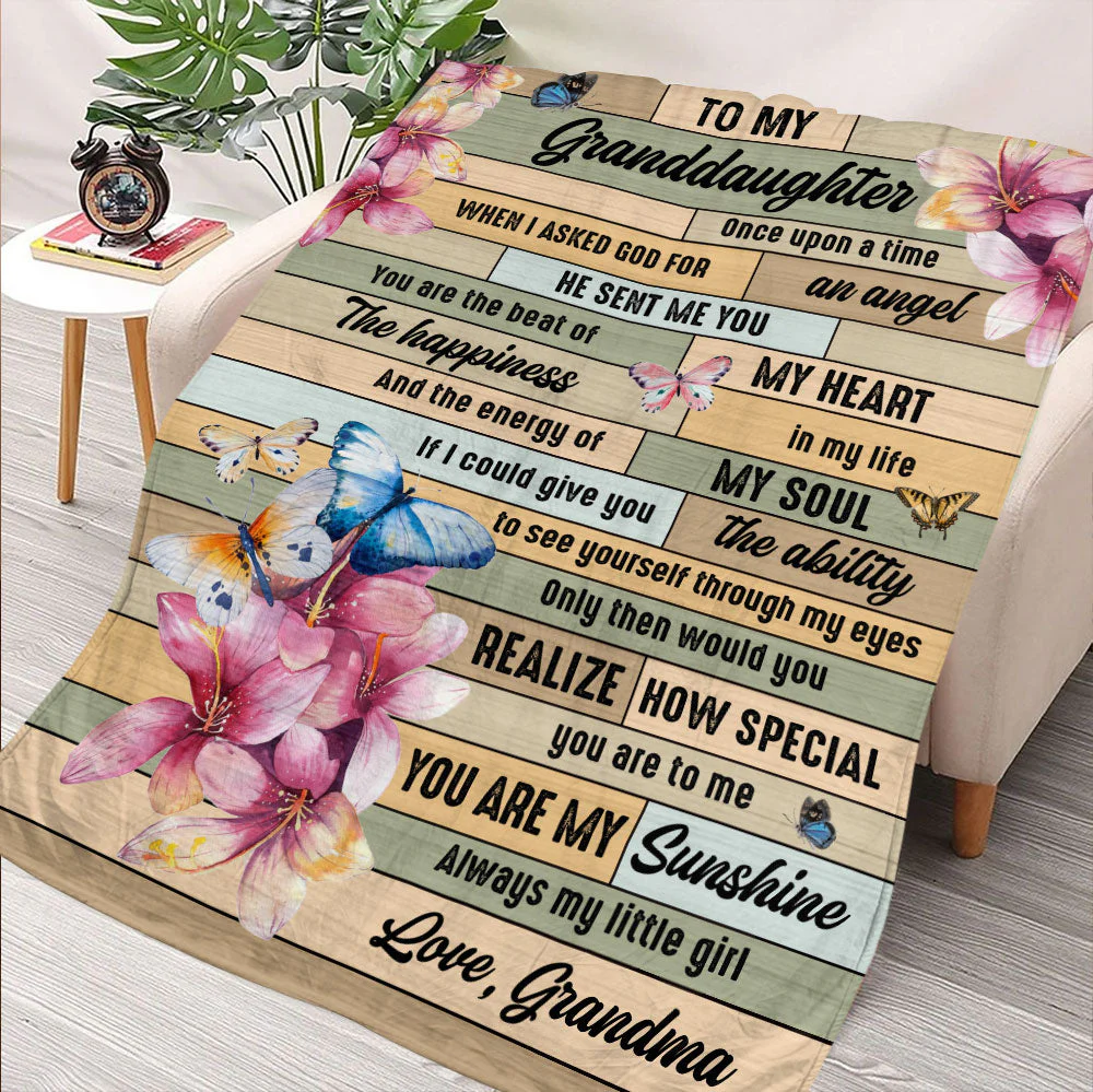 You Are The Beat Of My Heart - Lovely Butterly Blanket - Gift For Granddaughter HL128 - Image 2