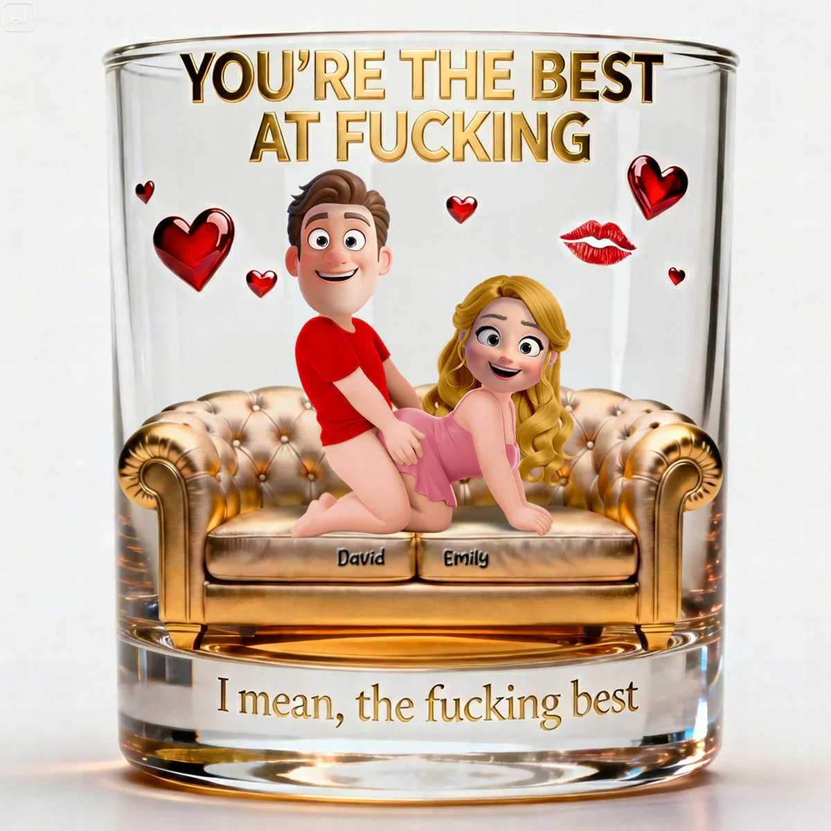 You Are The Best - Personalized Whiskey Glass - Gift For Couples GR10 NL122 - Image 3