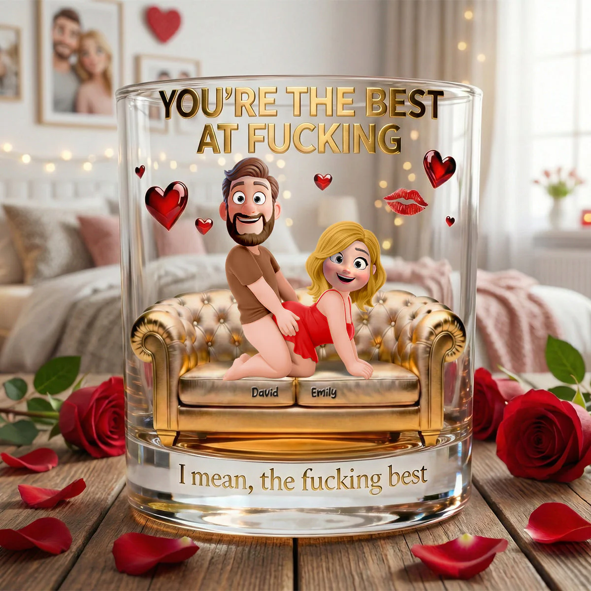 You Are The Best - Personalized Whiskey Glass - Gift For Couples GR10 NL122 - Image 4