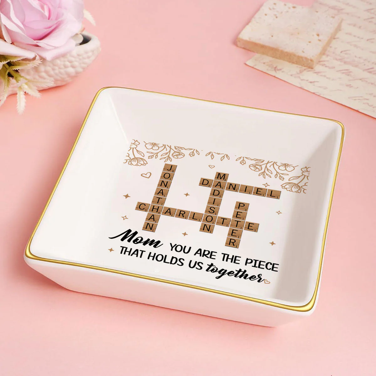 You Are The Piece That Holds Us Together - Personalized Jewelry Dish - Gift For Mom, Mothers Day - NA94 - Image 4