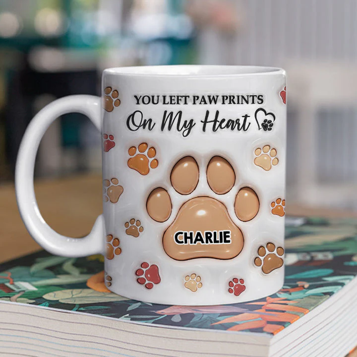 You Left Paw Prints - Personalized 3D Inflated Effect Ceramic Mug - Gift For Pet Lovers | NA94 - Image 3