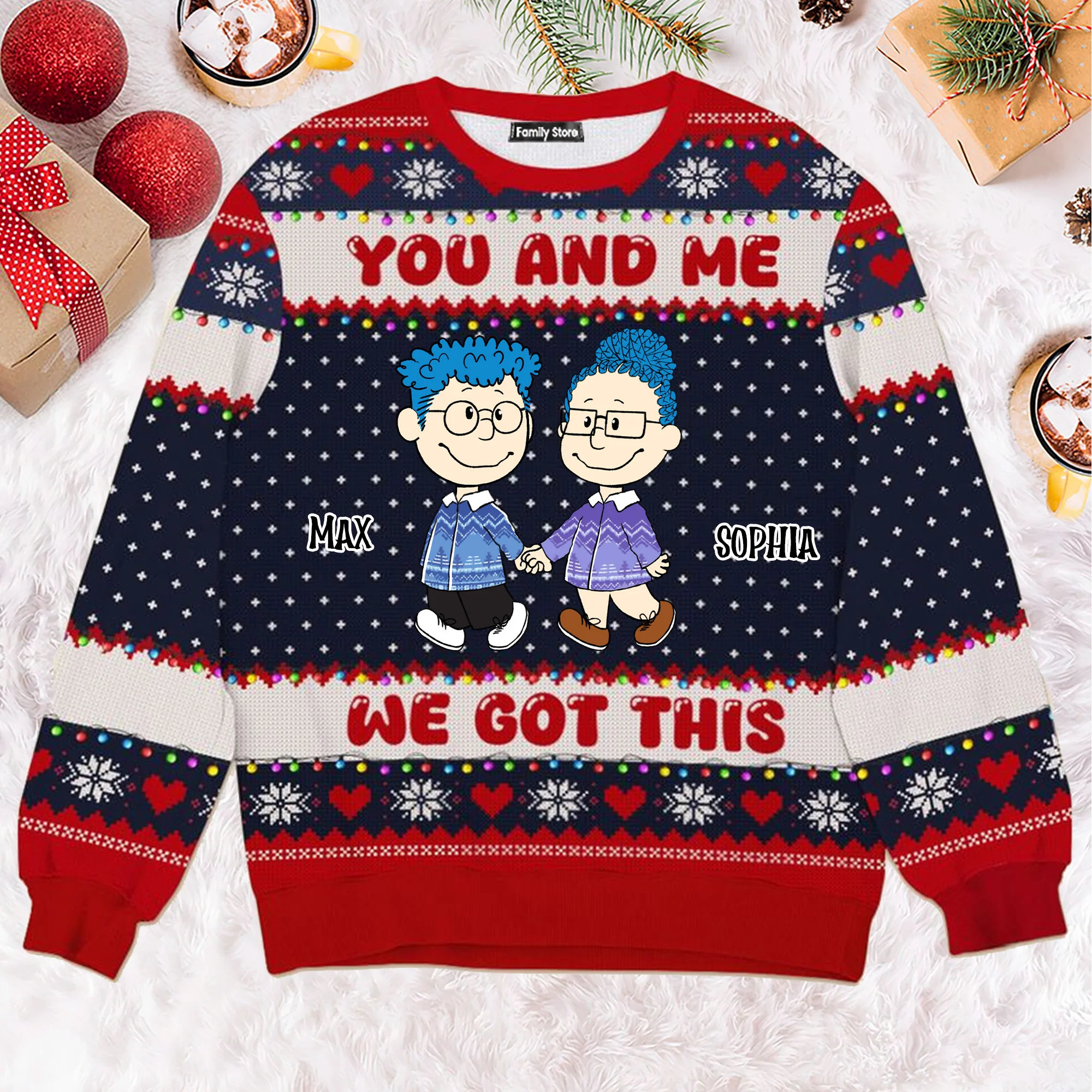 Peanut You & Me We Got This - Personalized Ugly Sweatshirt - Gift For Couple, Husband Wife, Anniversary CL43 NH96