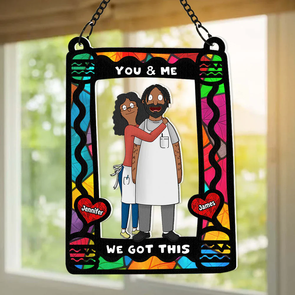 You & Me We Got This - Personalized Suncatcher Ornament - Gift For Couple, Husband Wife, Anniversary | CL56 CU5070220 - Image 2