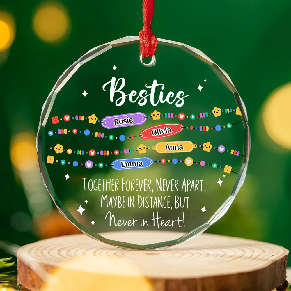 You Wear Your Bracelet And I Will Wear Mine - Personalized Glass Ornament - Gift For Bestie, Sisters, BFF - NA94 - Image 2