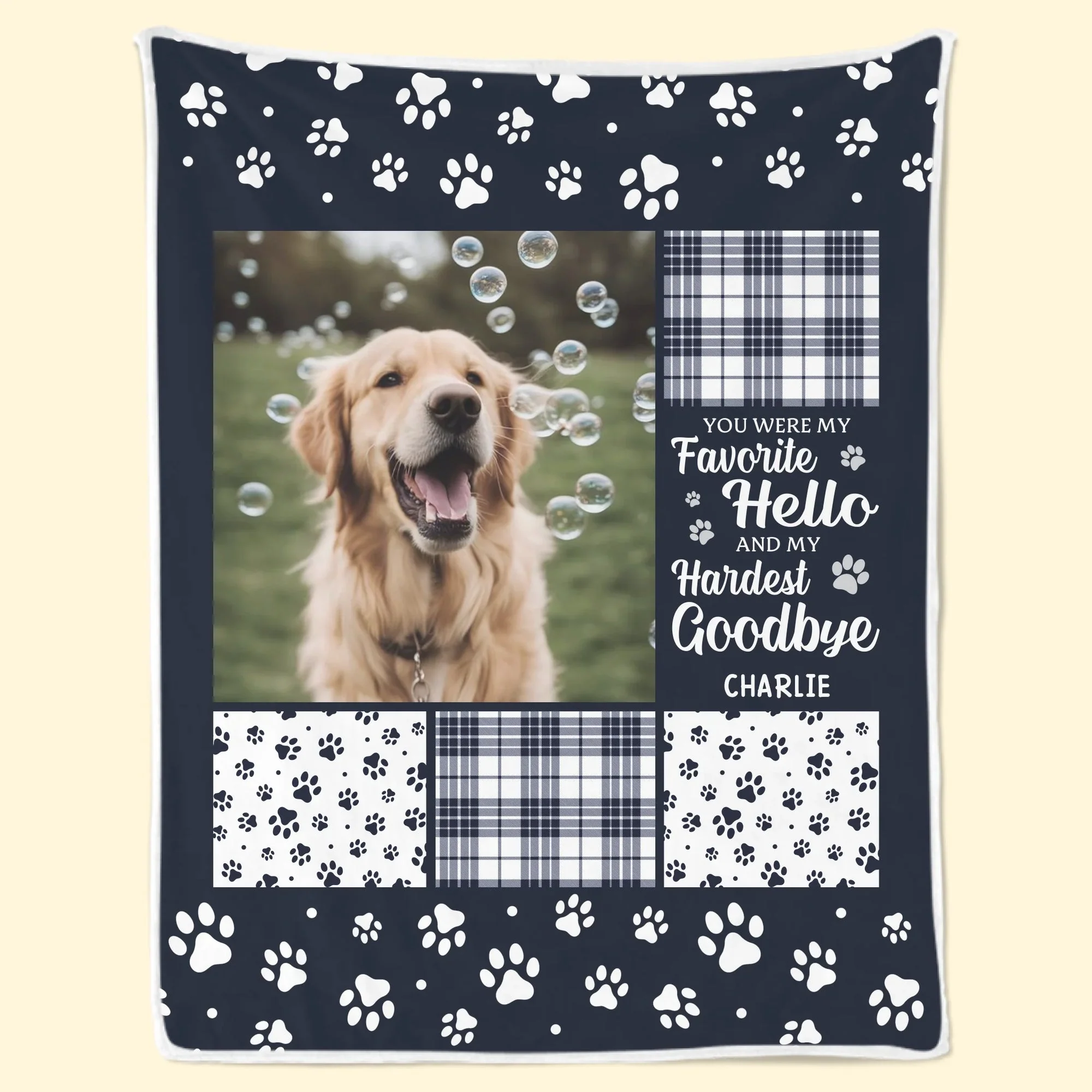 You Were My Favorite Hello And My Hardest Goodbye -  Personalized Custom Photo Blanket - Gifts For Memorial Pet, Christmas HH01 - Image 3