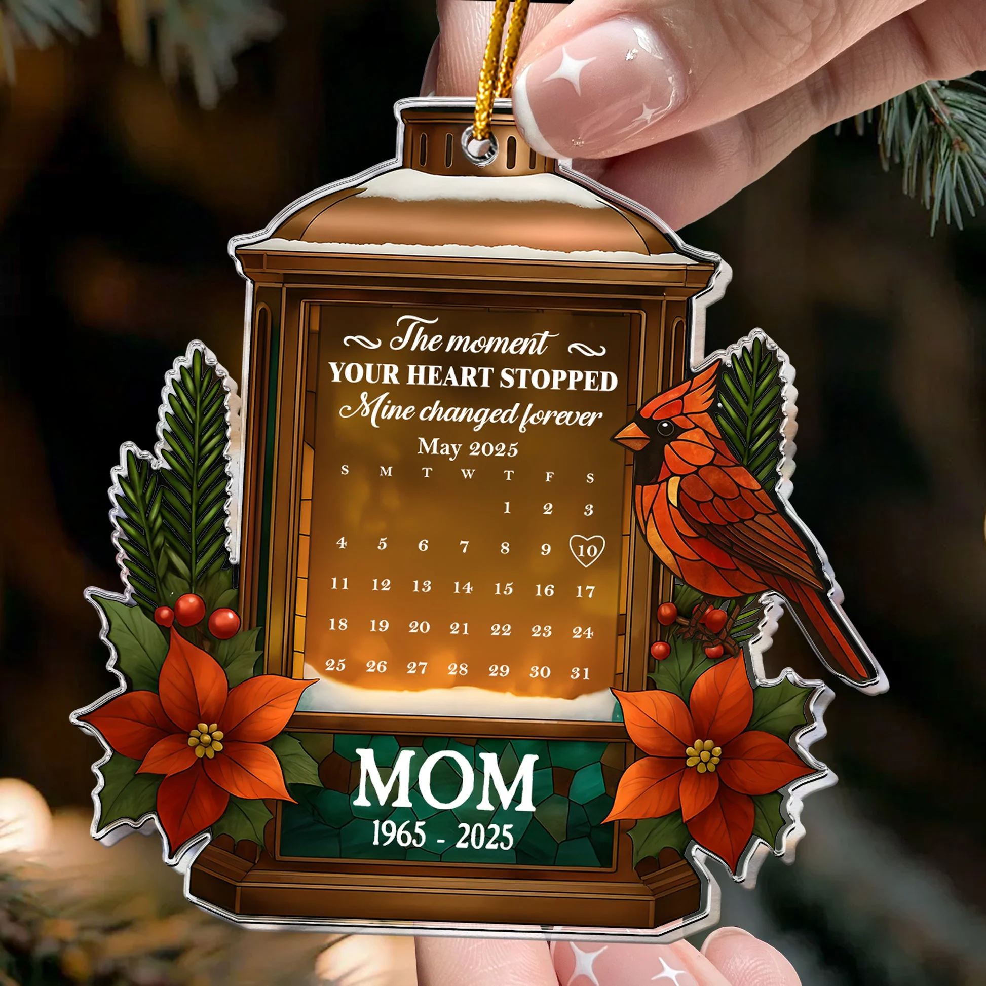 Your Heart Stopped Mine Changed Forever - Personalized Acrylic Ornament - Memorial Gifts NL122 - Image 2