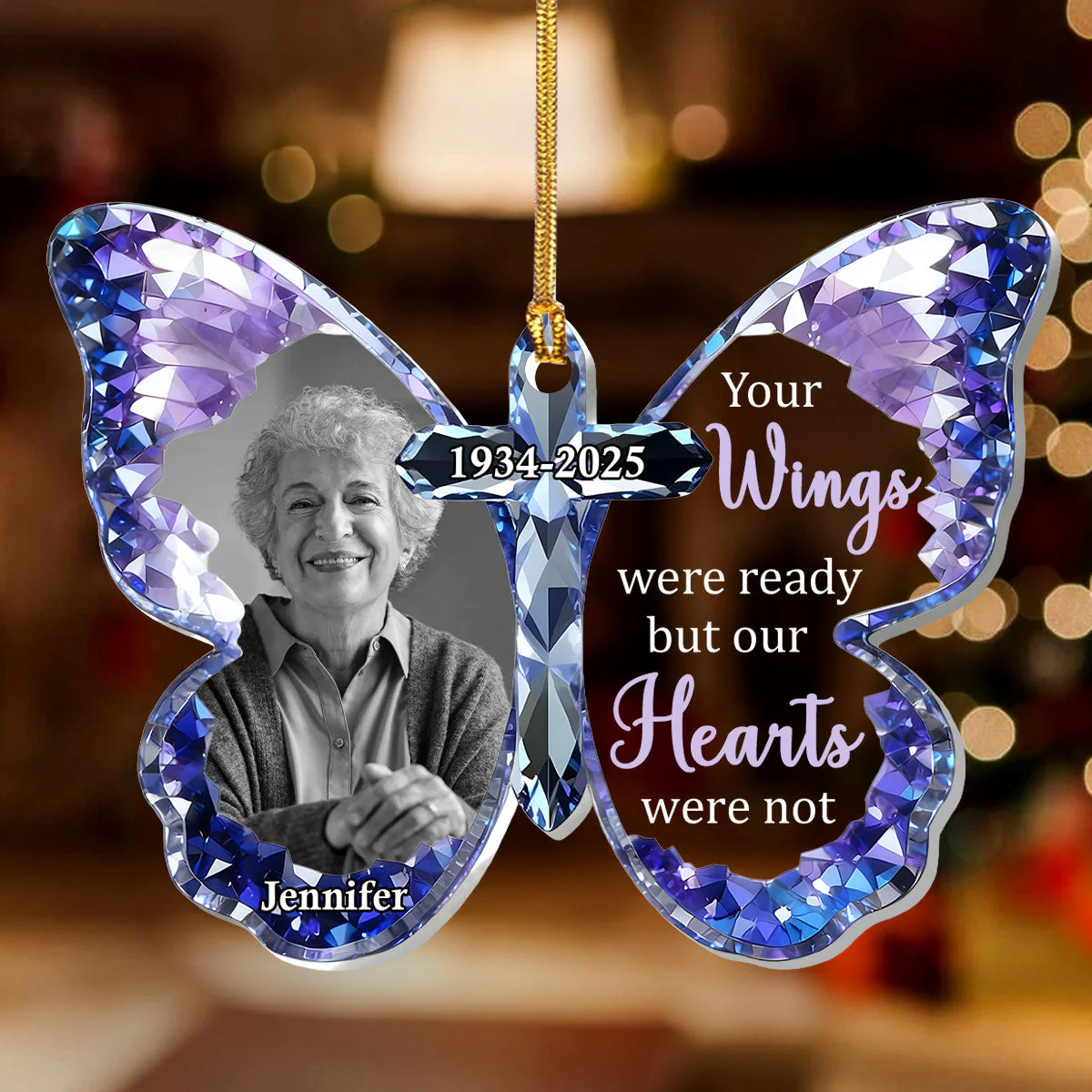 Your Wings Were Ready But My Heart Was Not - Personalized 1-Layer Acrylic Ornament HL128 - Image 2
