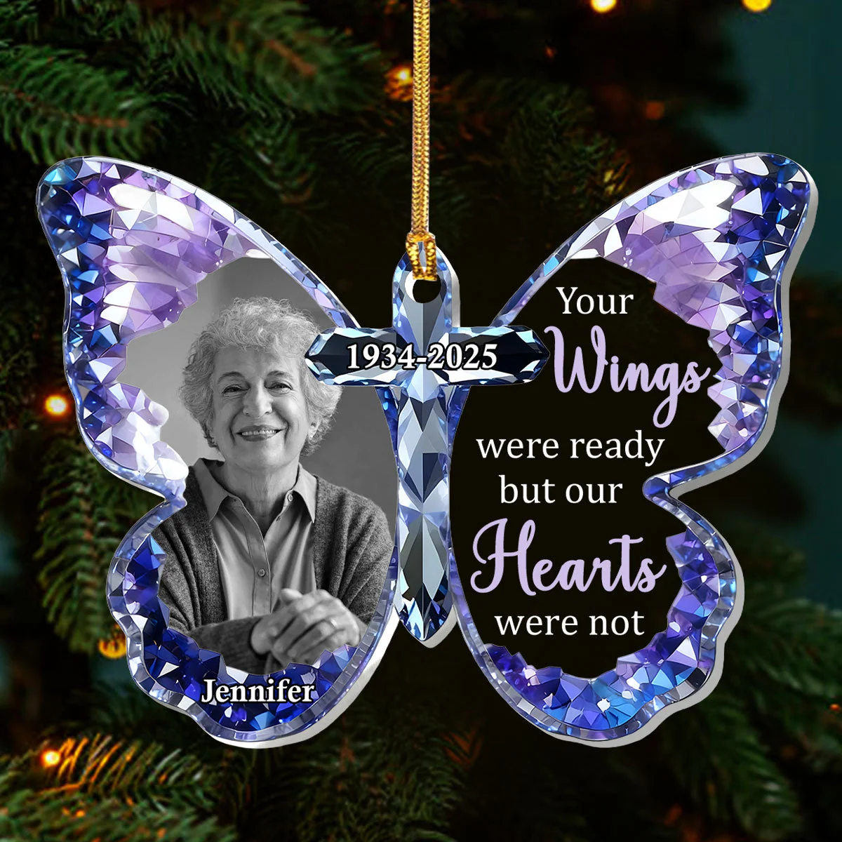 Your Wings Were Ready But My Heart Was Not - Personalized 1-Layer Acrylic Ornament HL128 - Image 3