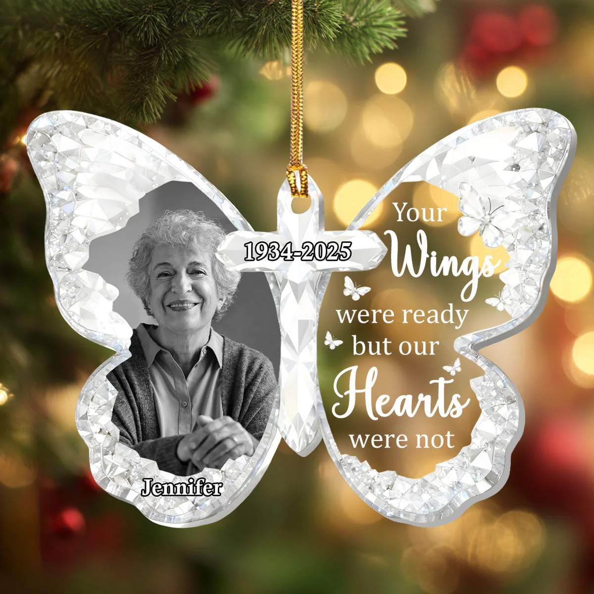 Your Wings Were Ready But My Heart Was Not - Personalized 1-Layer Acrylic Ornament HL128 - Image 4