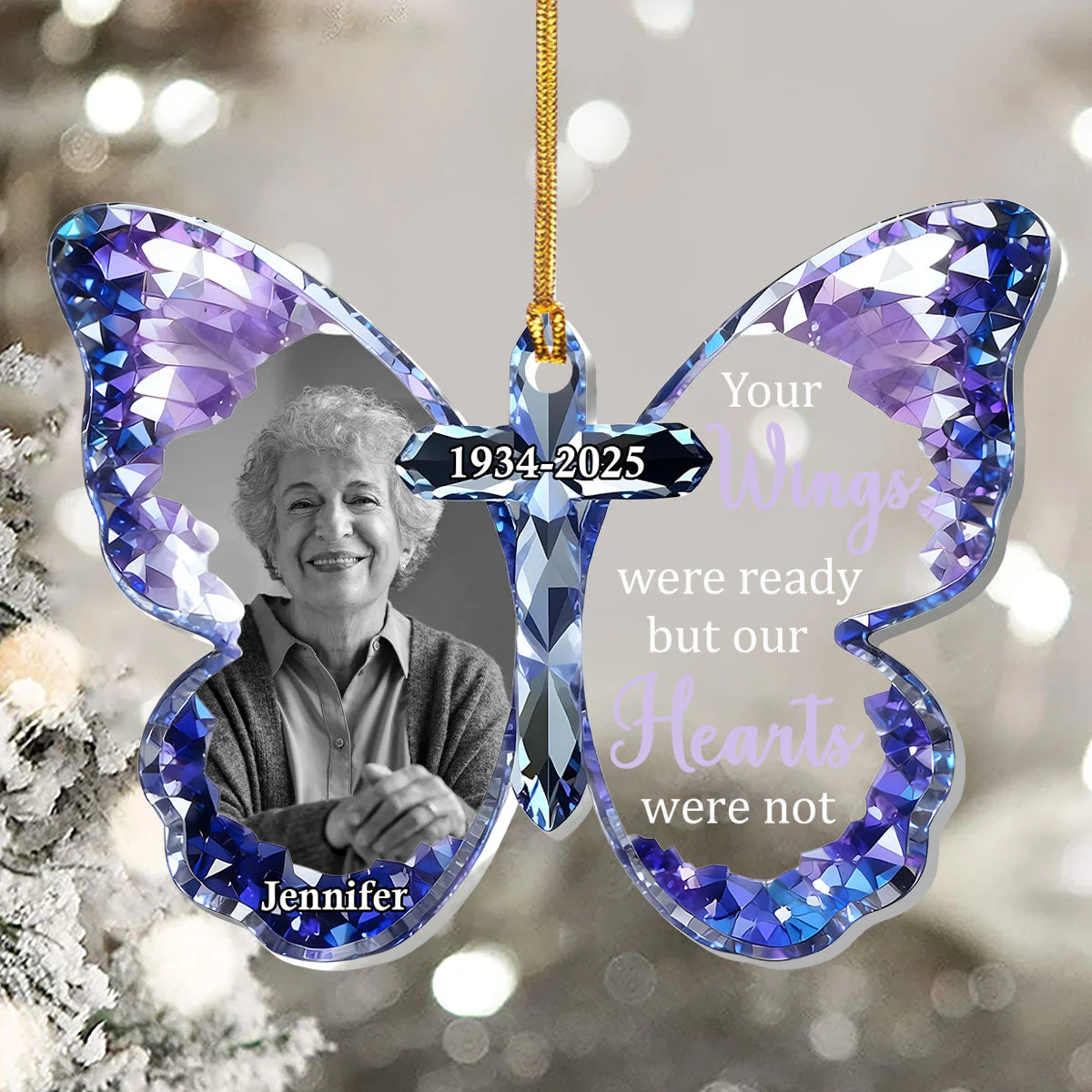 Your Wings Were Ready But My Heart Was Not - Personalized 1-Layer Acrylic Ornament HL128 - Image 5