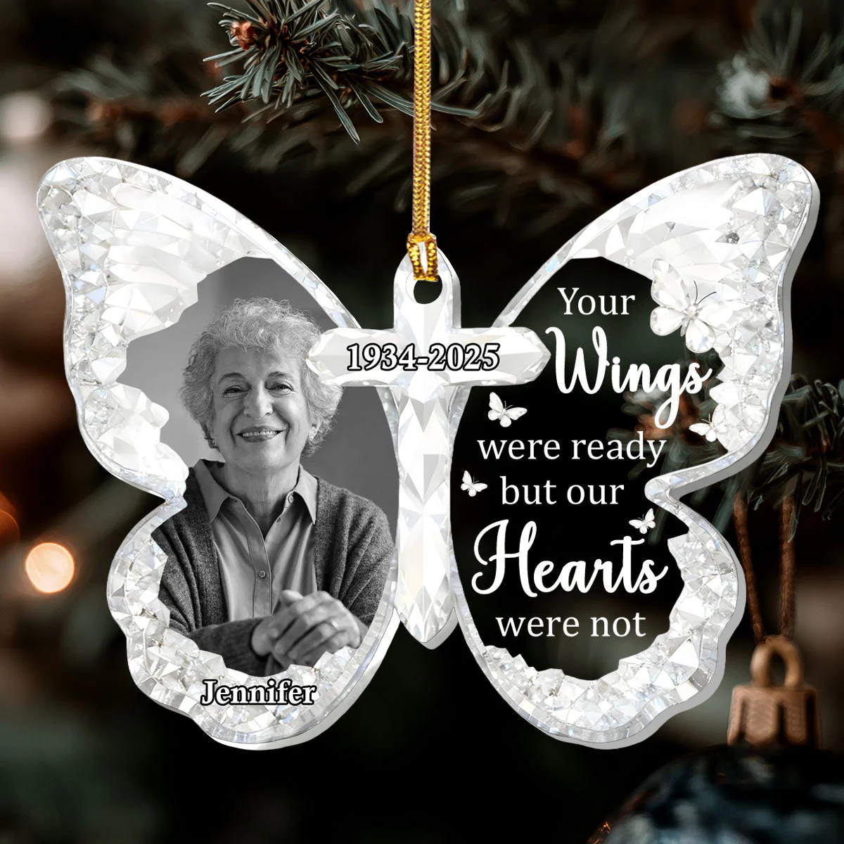 Your Wings Were Ready But My Heart Was Not - Personalized 1-Layer Acrylic Ornament HL128 - Image 6
