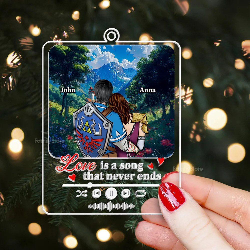 Zelda I Love You, Even If There Isn't Any Me, Any Love, Any Life - Personalized Acrylic Ornament - Gift For Couples - CL32 NA94 - Image 2
