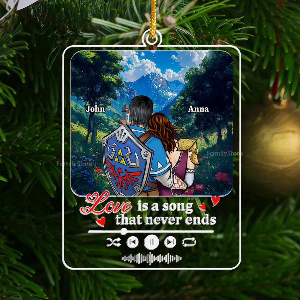 Zelda I Love You, Even If There Isn't Any Me, Any Love, Any Life - Personalized Acrylic Ornament - Gift For Couples - CL32 NA94 - Image 3