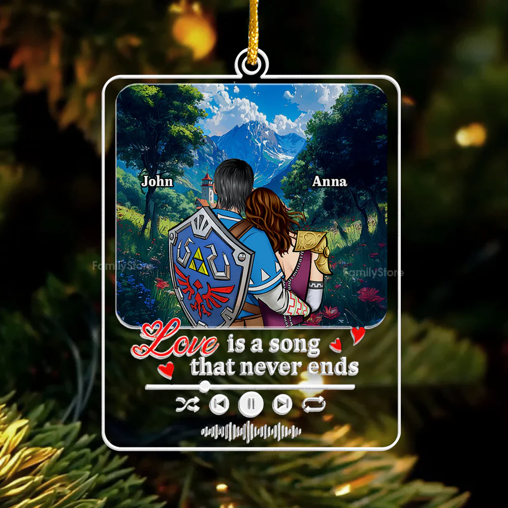 Zelda I Love You, Even If There Isn't Any Me, Any Love, Any Life - Personalized Acrylic Ornament - Gift For Couples - CL32 NA94 - Image 4