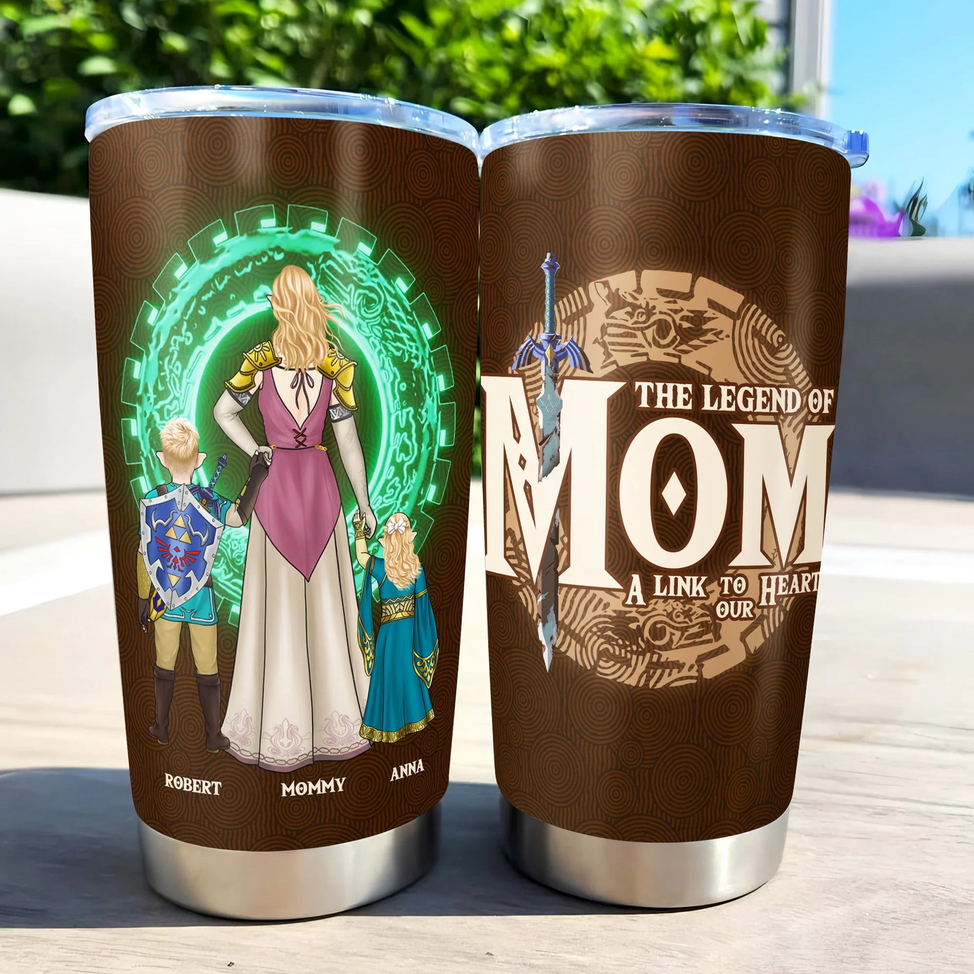 Zelda Mom A Link To Our Heart - Personalized Stainless Steel Tumbler - Gift For Mom, Mother's Day | CL07 NA94 - Image 2