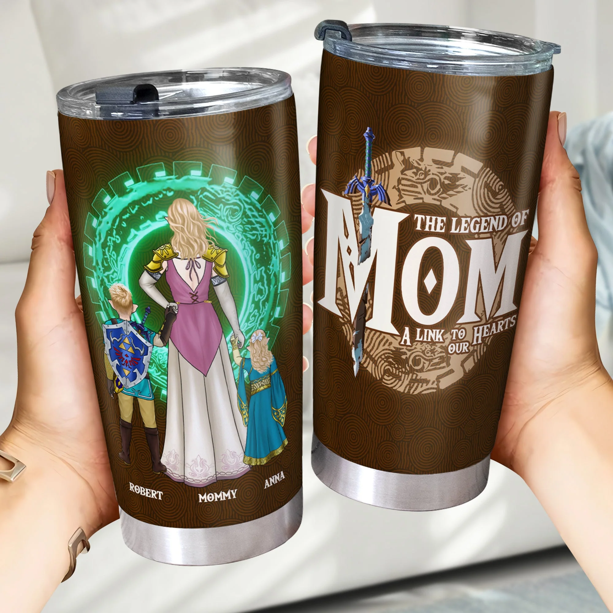 Zelda Mom A Link To Our Heart - Personalized Stainless Steel Tumbler - Gift For Mom, Mother's Day | CL07 NA94 - Image 3