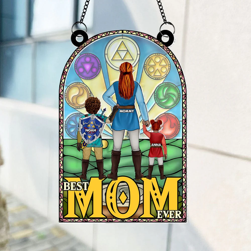 Zelda Mom Best Mom Ever - Personalized Window Hanging Suncatcher - Gifts For Mom, Wife| CL07.ver2 - Image 3