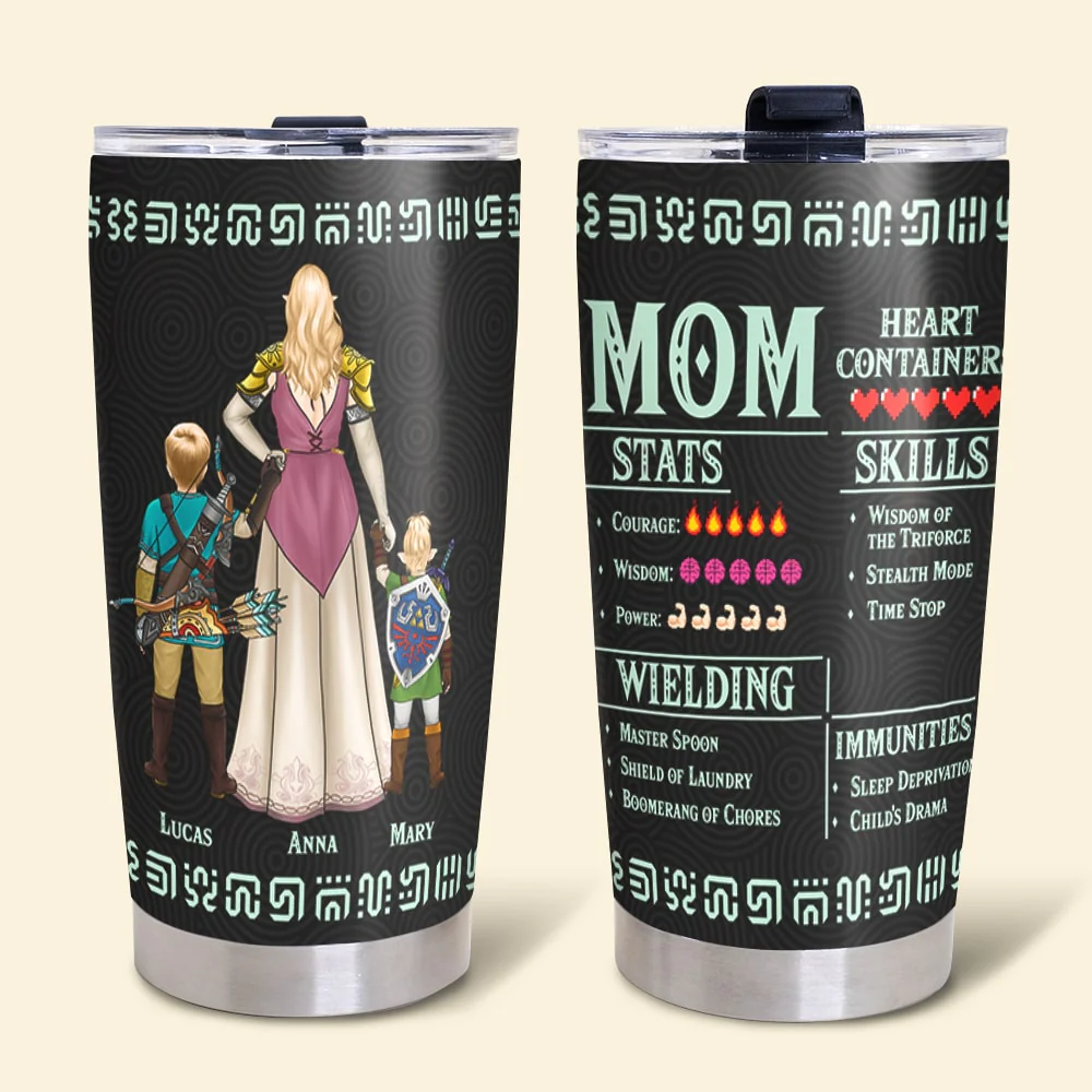 Zelda Mom Full Of Love - Personalized Stainless Steel Tumbler - Gift For Mom, Mother's Day | CL07 NA94 - Image 3